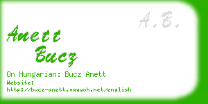 anett bucz business card